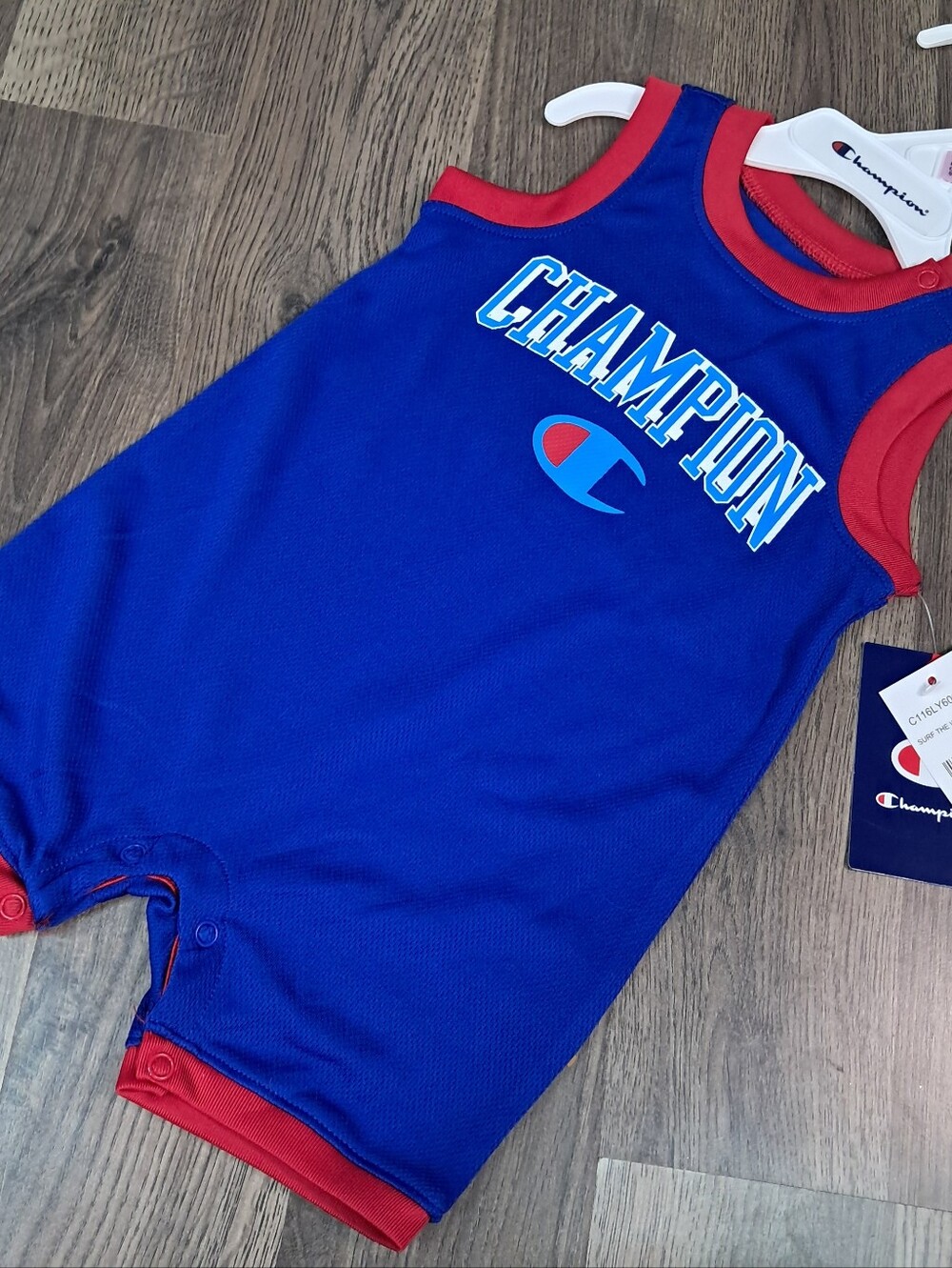 Champion Blue Jersey Infant Boys Romper Size 9 Months New With Tags